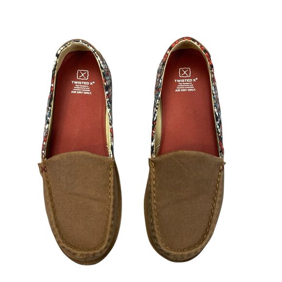 Twisted X Women's Slip-On Loafer, Moc Toe Leather/ Fabric  Tan 9.5 M - Picture 12 of 16